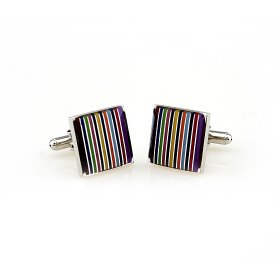 Cufflinks - Colourful Fashion Square Striped
